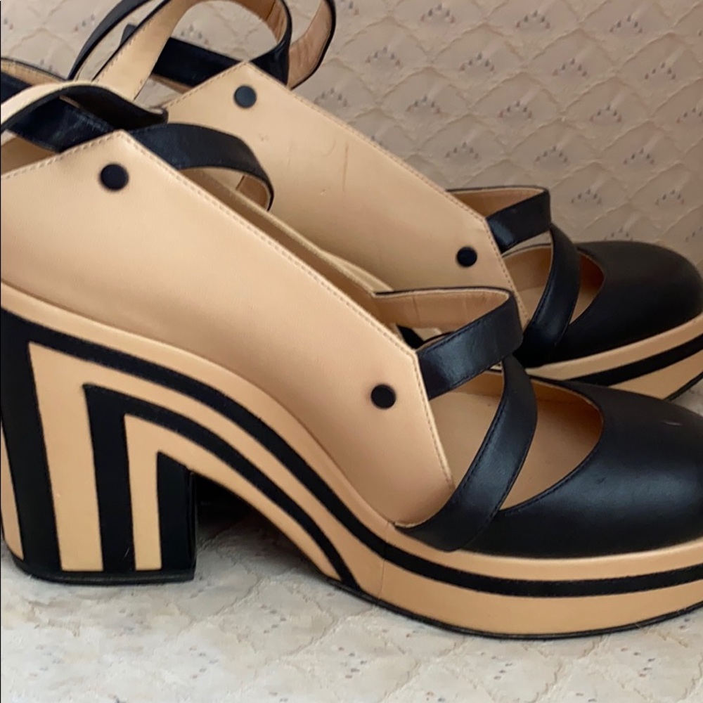 AUTHENTIC Chanel platform wedged heel  shoes.